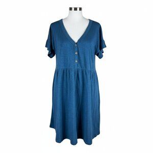 Natural by KNOWN SUPPLY V-Neck Dress in Organic Cotton Size XS